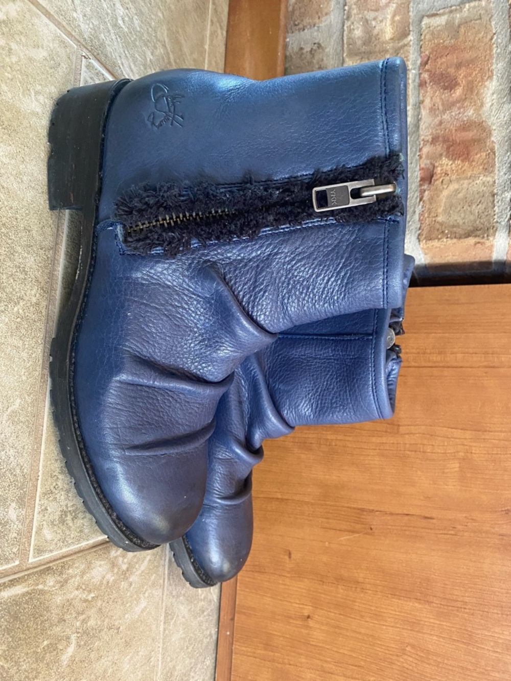 John Fluevog Leather Ankle Boots Style 191578 2 – Blue – Size 11W